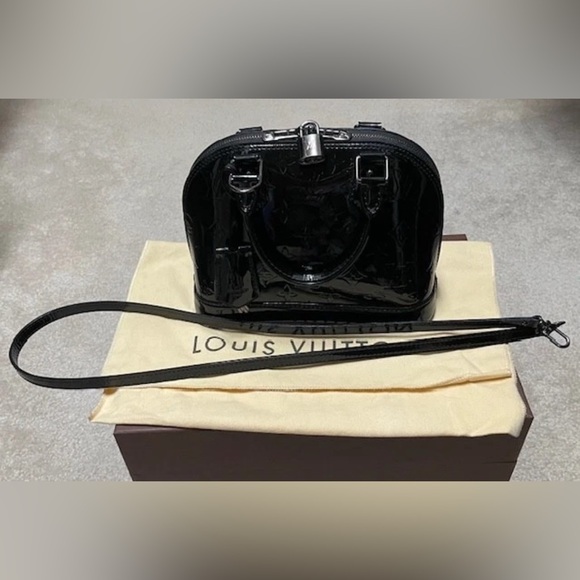 LOUIS VUITTON Alma BB Monogram Vernis Leather Noir Magnetique (Black) - Picture 1 of 6
